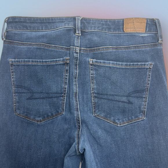 AMERICAN EAGLE Women’s 8 Long SUPER HIGH RISE JEGGING Blue Jeans - Picture 3 of 7